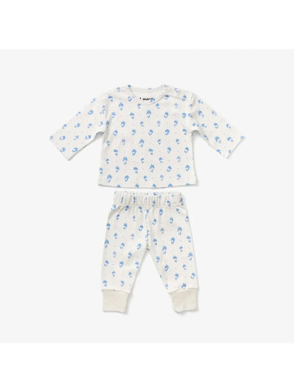 Lewis – Baby Long Sleeve Tee in Flower Polka Dot Sky