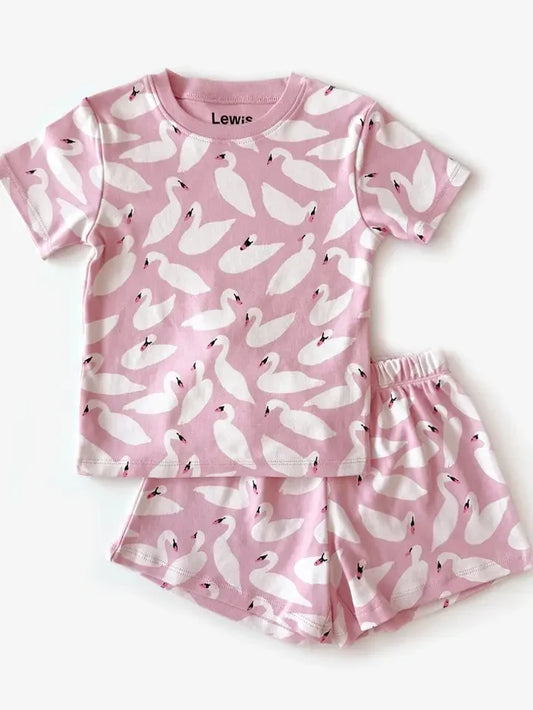 Lewis – Shirt + Shorts Set in Lemonade Swan