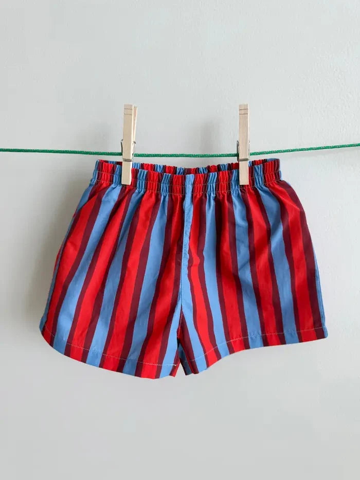 Lewis – Trail Shorts in Multi Stripe Candy Apple