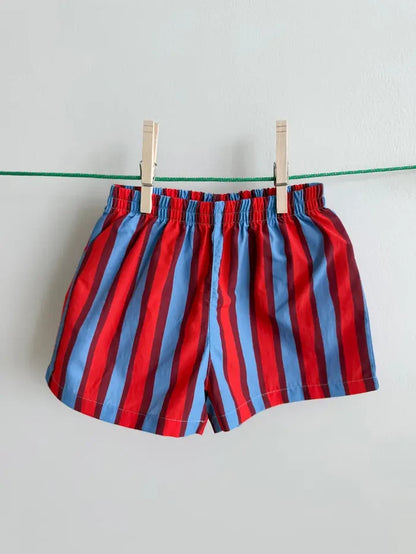 Lewis – Trail Shorts in Multi Stripe Candy Apple