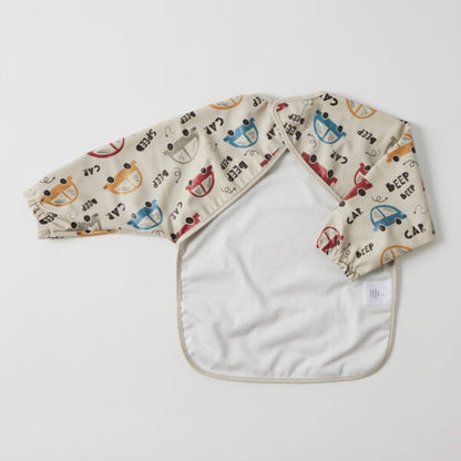 Long Sleeve Smock Bib - Cars