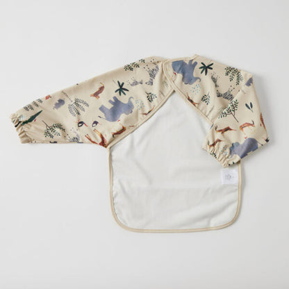 Long Sleeve Smock Bib - Safari