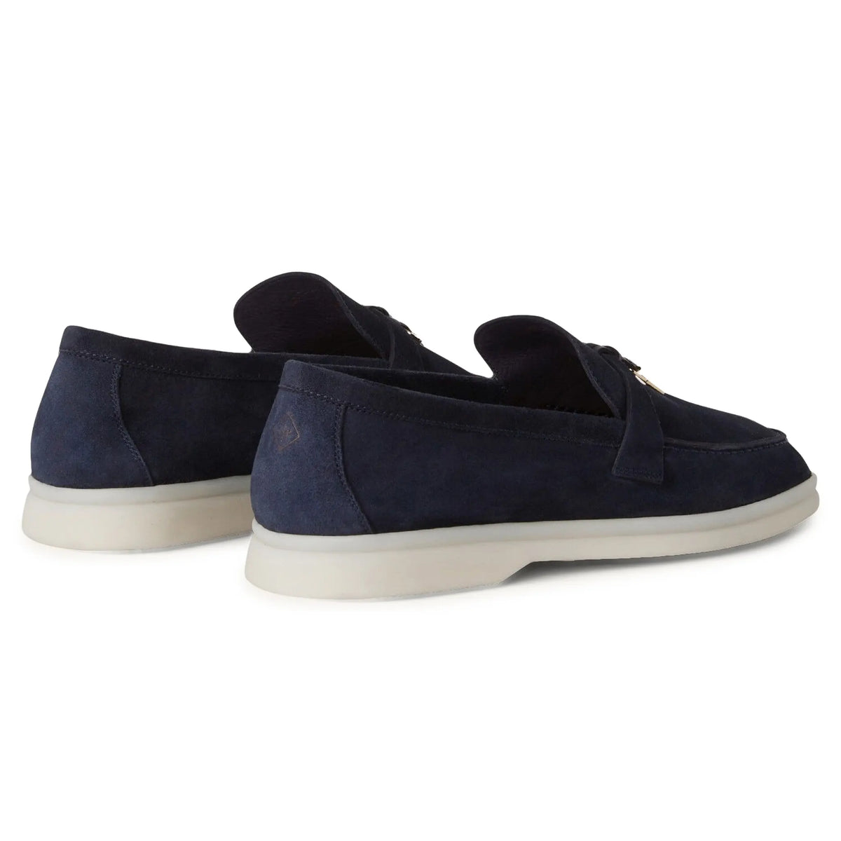 Loro Piana Summer Charms Suede Argo Blue Melange Loafers