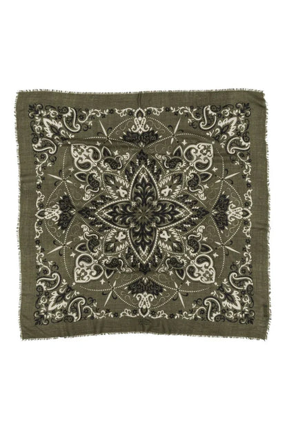 Maison Lecomte Flament – Wool Cashmere Bandana in Kaki