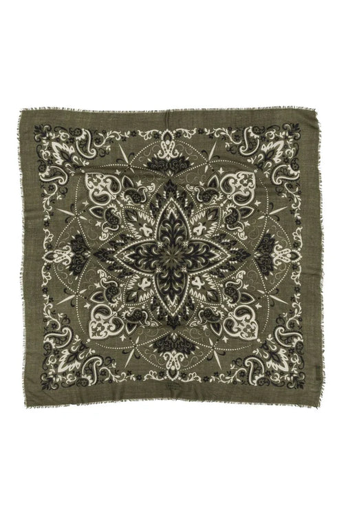 Maison Lecomte Flament – Wool Cashmere Bandana in Kaki