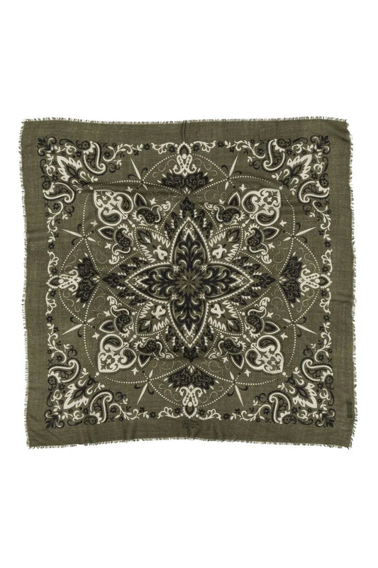 Maison Lecomte Flament – Wool Cashmere Bandana in Kaki