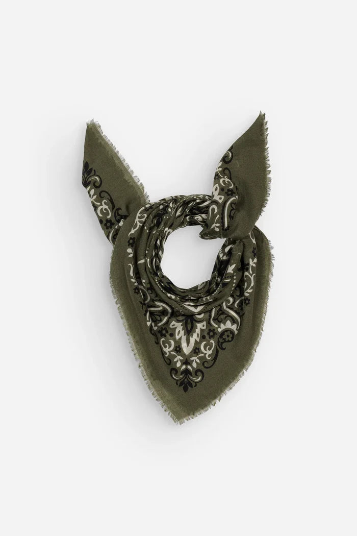 Maison Lecomte Flament – Wool Cashmere Bandana in Kaki