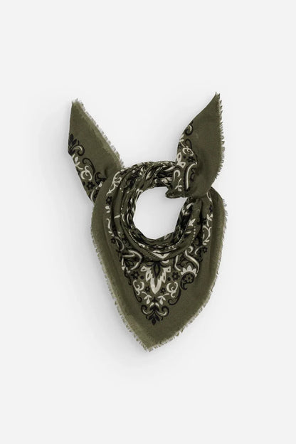 Maison Lecomte Flament – Wool Cashmere Bandana in Kaki