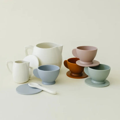 Marlowe & Co- Cream Multi Mix Silicone Tea Play Set