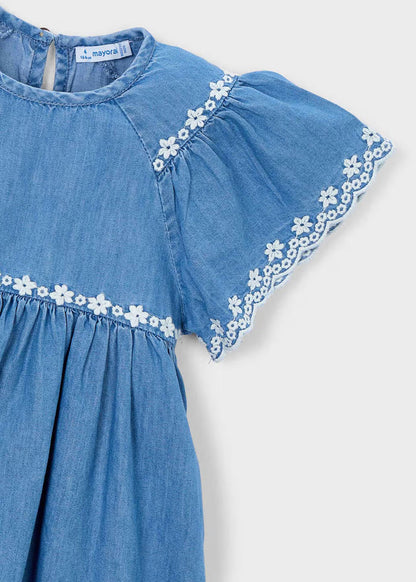Mayoral – Embroidered Denim Dress