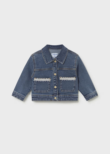Mayoral – Jacket in Dark Denim with Lace