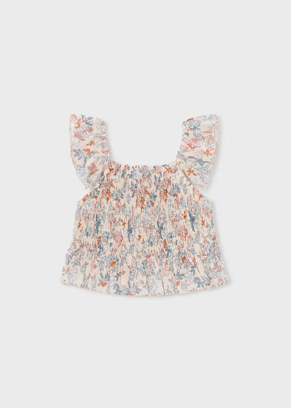 Mayoral – Printed Bambula Top in Salmon