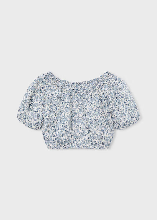 Mayoral – Printed Top in Sky Blue