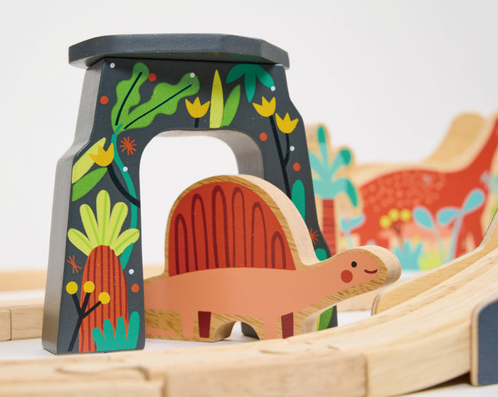 Mentari Wooden Lost World Dinosaur Train Set