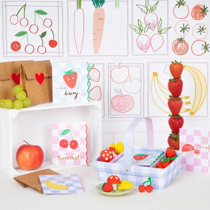 Meri Meri - Fruit Basket Valentines Card Set