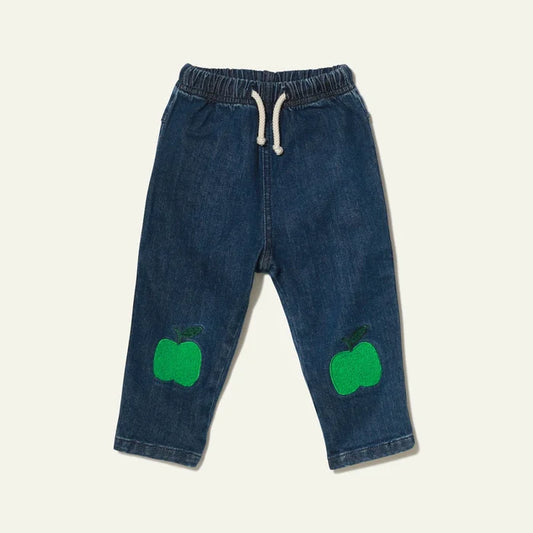 Mon Coeur – Recycled Cotton Green Apple Patch Baby Pant
