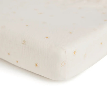 Mushie - Extra Soft Muslin Crib Sheet in Sun