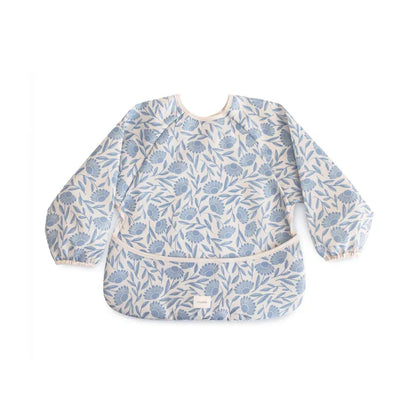 Mushie - Long Sleeve Bib in Blue Flowers
