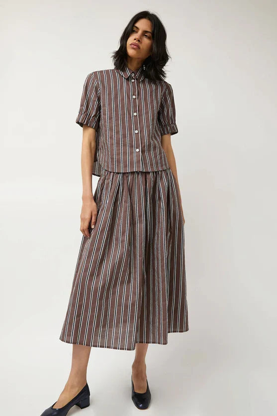 No. 6 Store – Chloe Top in Cambridge Brown Stripe