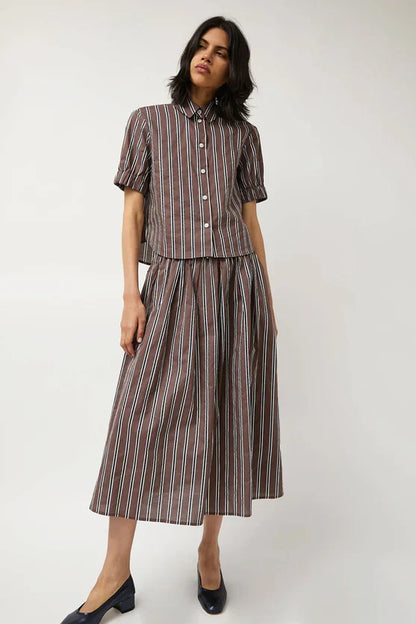 No. 6 Store – Chloe Top in Cambridge Brown Stripe