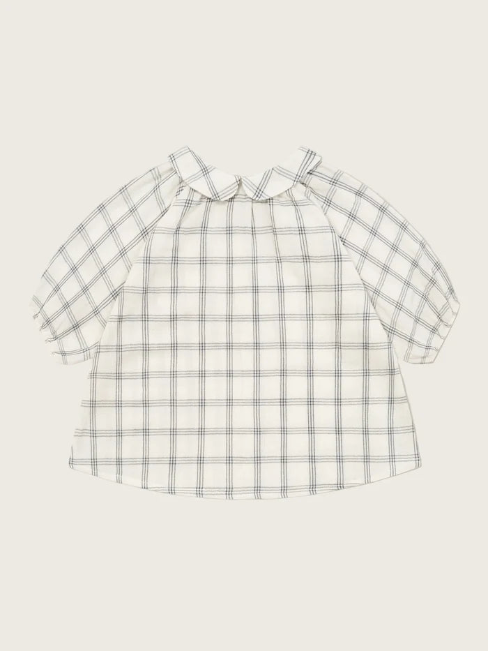 Organic Zoo - Navy Window Check Collared Dress
