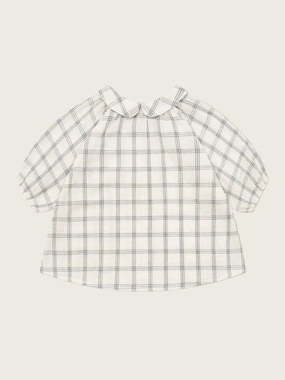 Organic Zoo - Navy Window Check Collared Dress