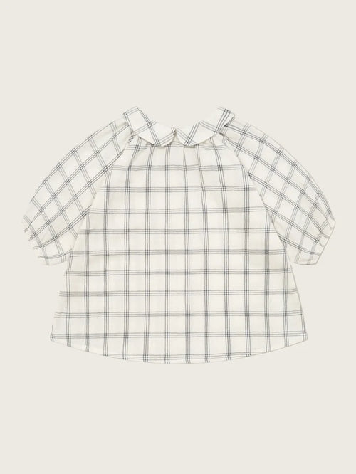 Organic Zoo - Navy Window Check Collared Dress