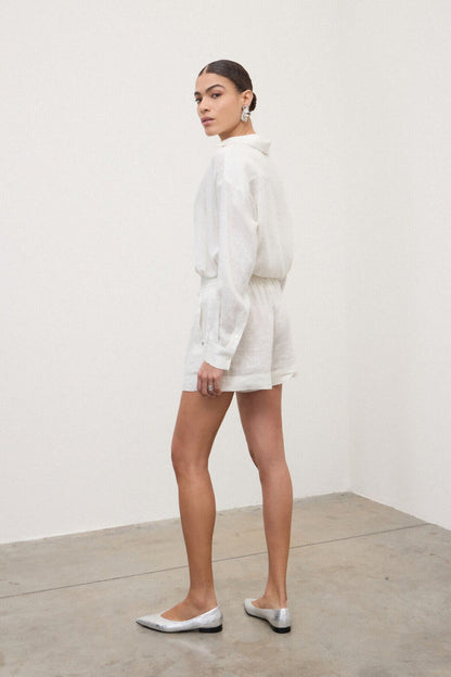 Ottod'Ame - Linen Lurex Drawstring Shorts