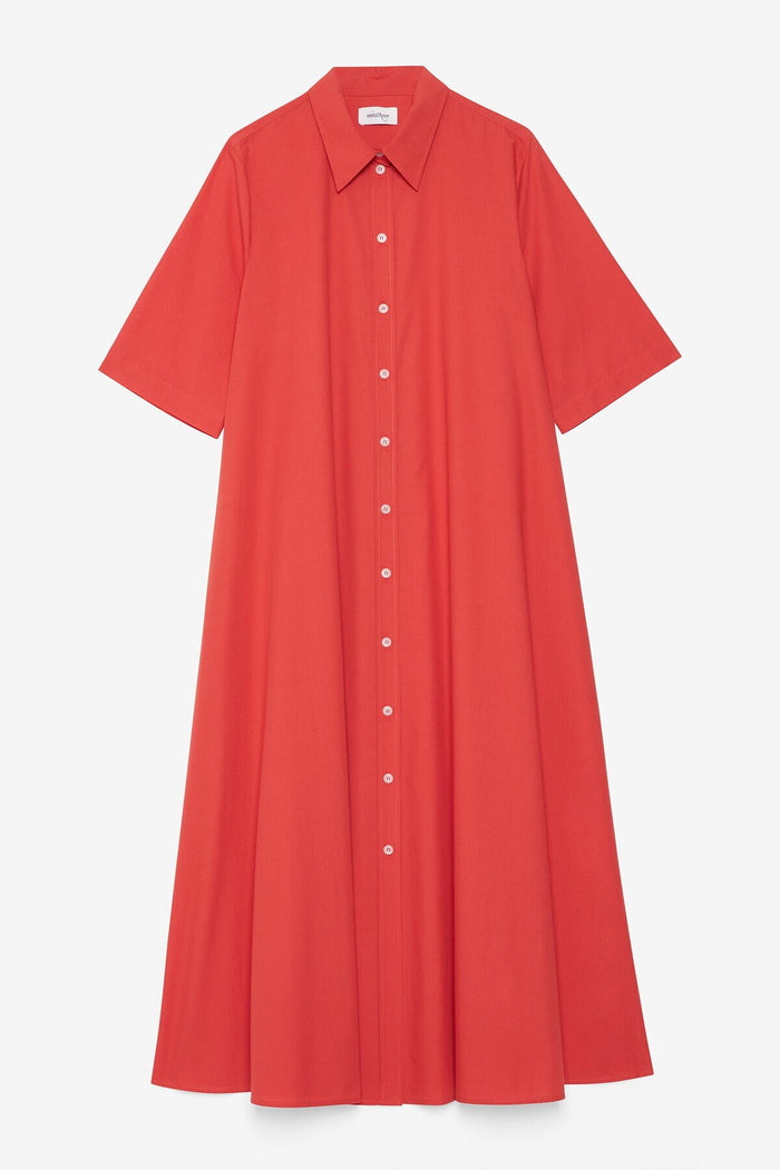 Ottod'Ame - Poplin Shirt Dress in Fiamma