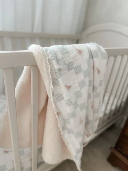 Pop Ya Tot Organic Goosey Gander Fur Lined Blanket