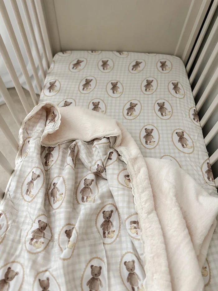 Pop Ya Tot Organic Ted & Duck Fur Lined Blanket