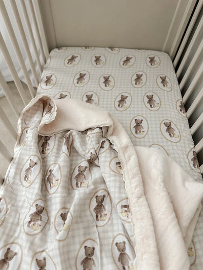 Pop Ya Tot Organic Ted & Duck Fur Lined Blanket