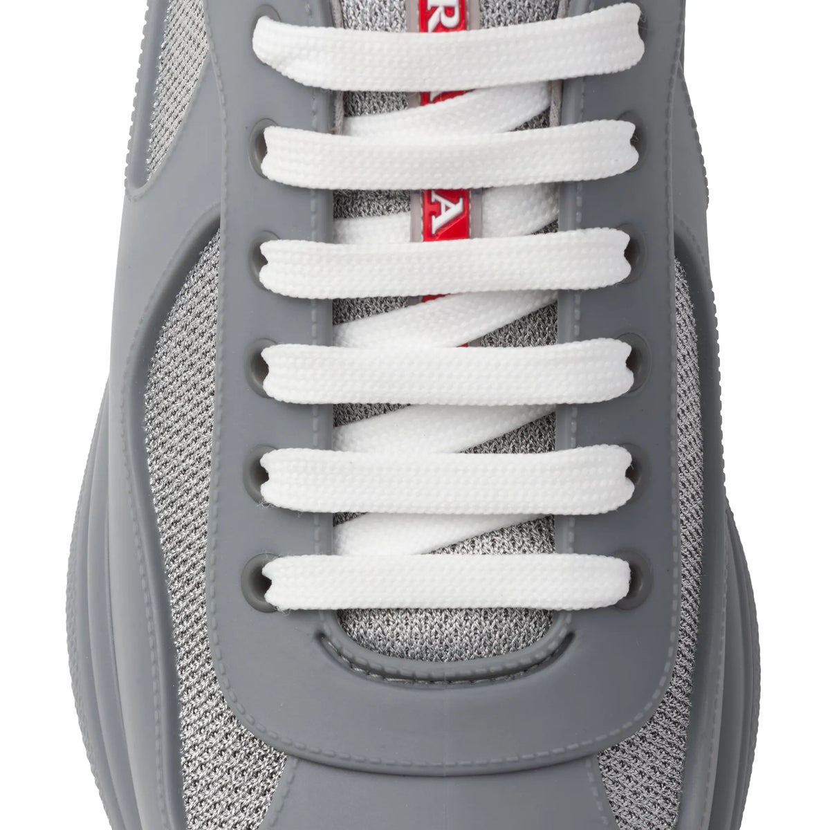 Prada Americas Cup Soft Rubber And Bike Fabric Steel Grey Sneaker