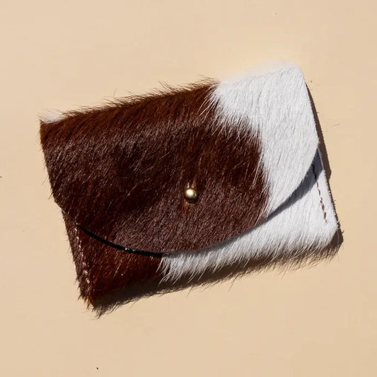 Primecut – Brown + White Cowhide Card Holder
