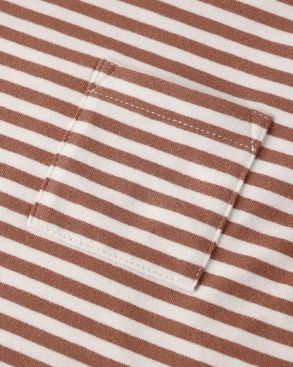 Quincy Mae –  Boxy Pocket Tee + Short Set in Poppy Stripe