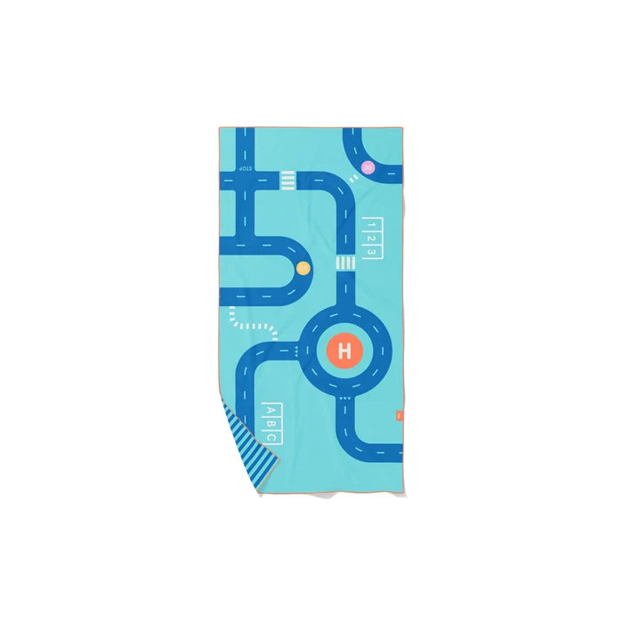 Quut Play Towel - Road & Blue Stripe