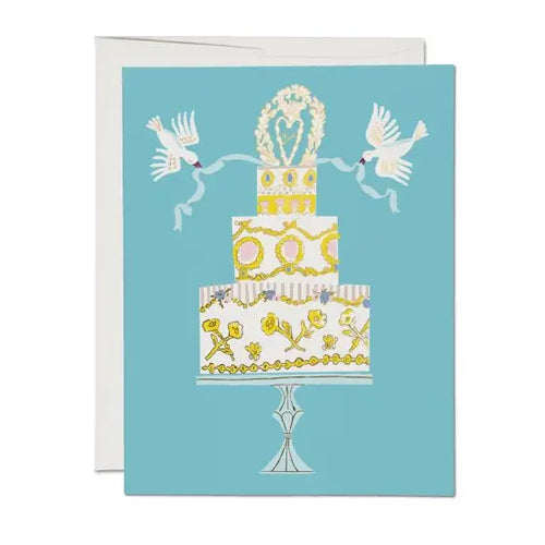 Red Cap Cards - Love Cake Wedding Greeting Card