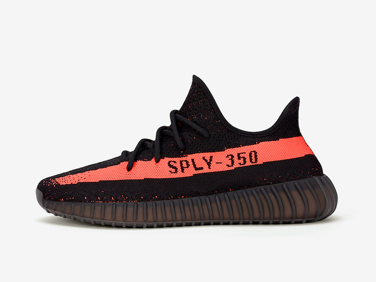 Yeezy 350 V2 Core Black Red Stripe