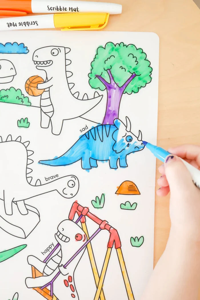 Reusable Scribble Mat Set | Dino Motions