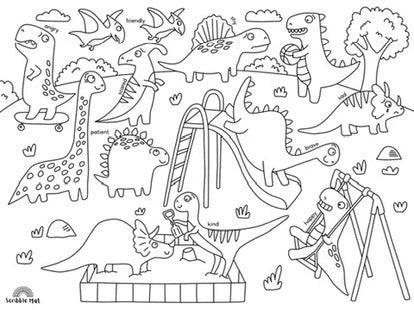 Reusable Scribble Mat Set | Dino Motions