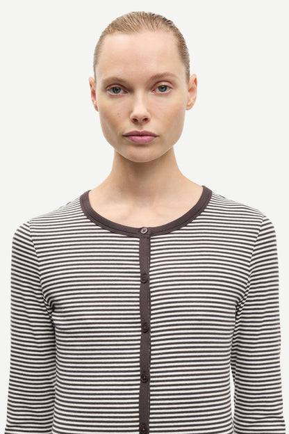 Samsoe Samsoe - Saalexo Cardigan in Mulch Stripe