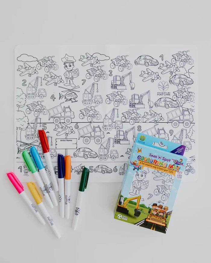 Seek n' Spot Jumbo Silicone Colouring Mat - Cars & Trucks