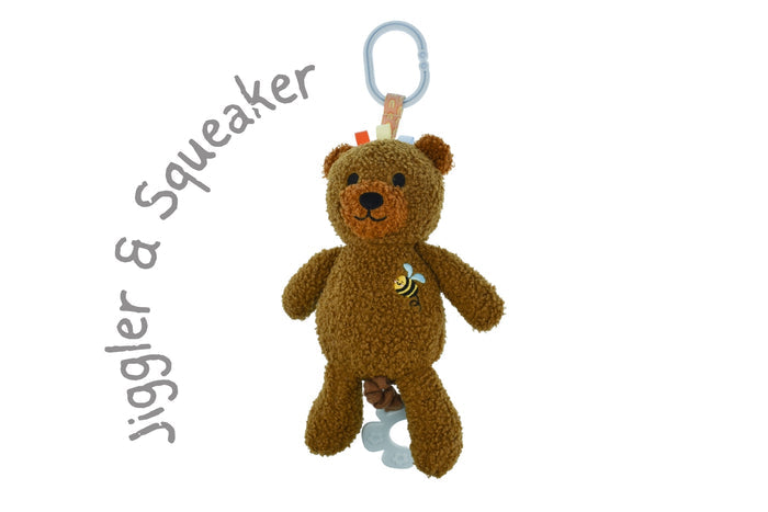 Snuggle Buddy Maple Bear Jiggle & Shake Clip Toy