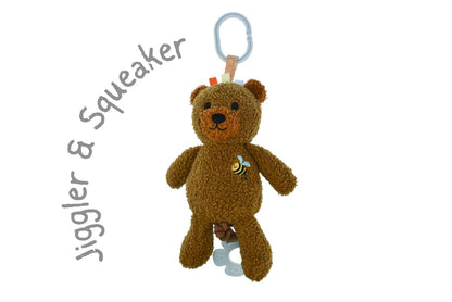 Snuggle Buddy Maple Bear Jiggle & Shake Clip Toy