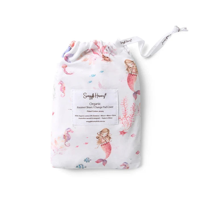 Snuggle Hunny Bassinet Sheet & Change Pad Cover - Mermaid