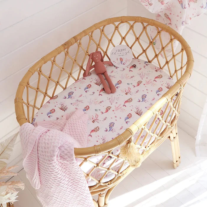 Snuggle Hunny Bassinet Sheet & Change Pad Cover - Mermaid