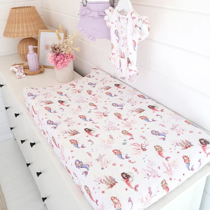 Snuggle Hunny Bassinet Sheet & Change Pad Cover - Mermaid