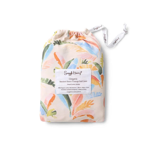 Snuggle Hunny Bassinet Sheet & Change Pad Cover - Summer Palm