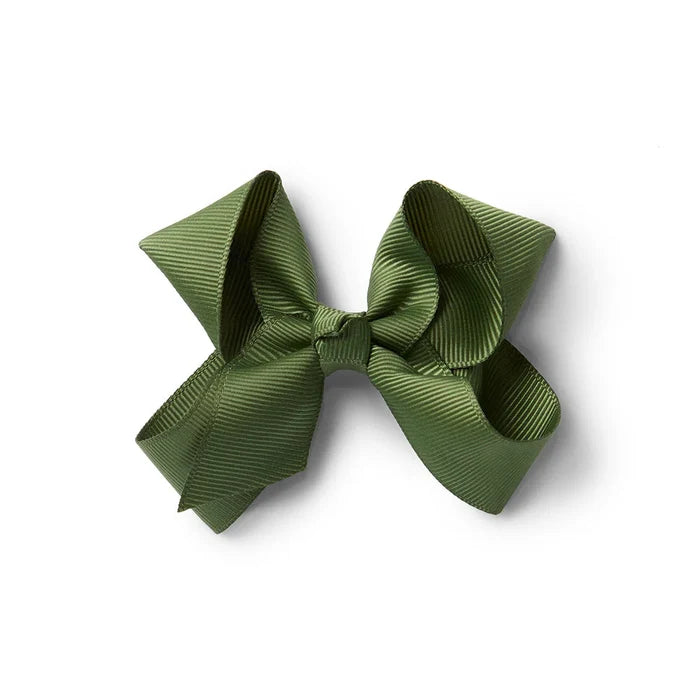 Snuggle Hunny Bow Hair Clip - Olive
