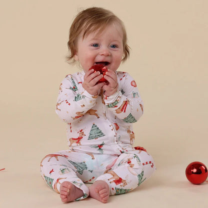 Snuggle Hunny Christmas Organic Snugglesuit - Prancer & Friends